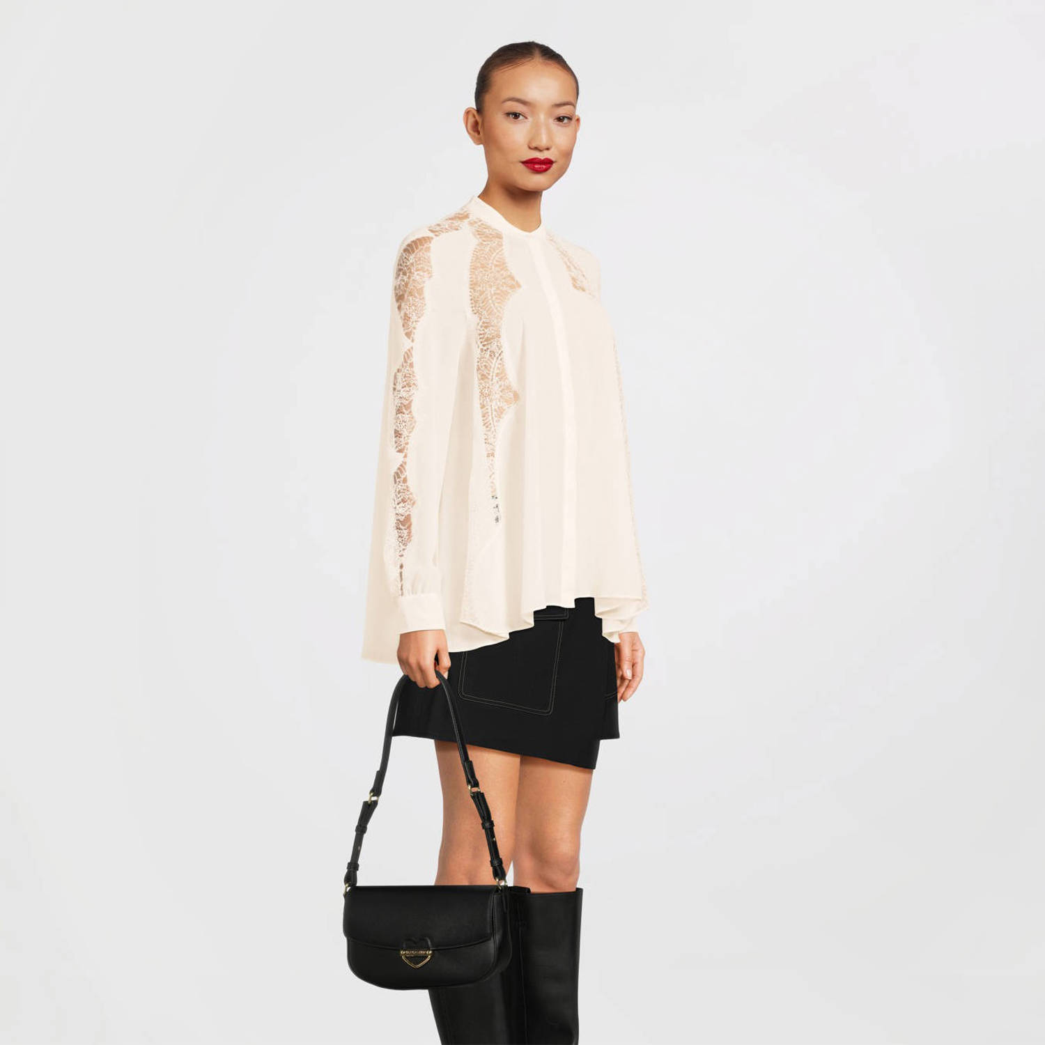 Love Moschino schoudertas Desert Blooms zwart