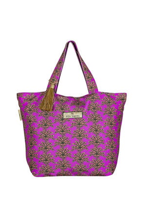 shopper Palm Tree Sunset paars/bruin