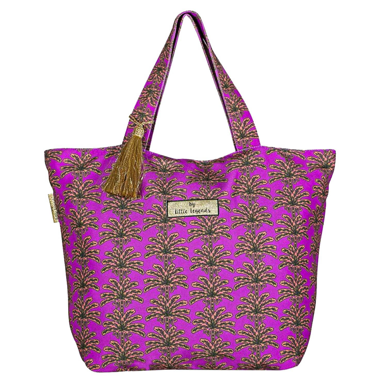 Little Legends shopper Palm Tree Sunset paars bruin