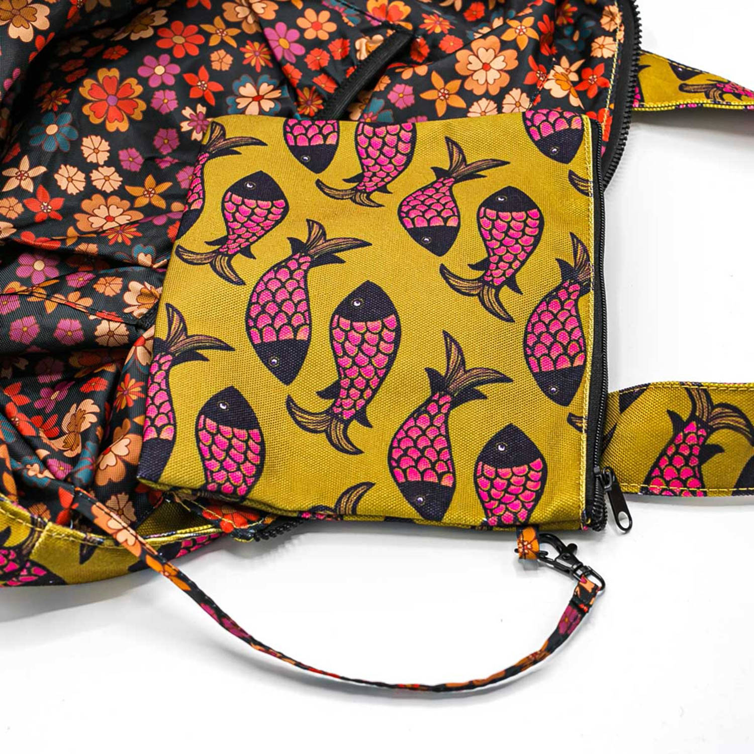 Little Legends shopper Fish Indian groen roze
