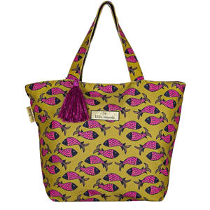 shopper Fish Indian groen/roze
