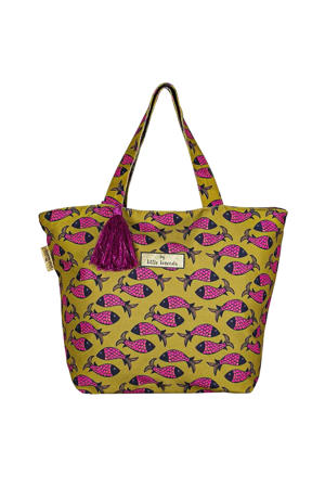 shopper Fish Indian groen/roze
