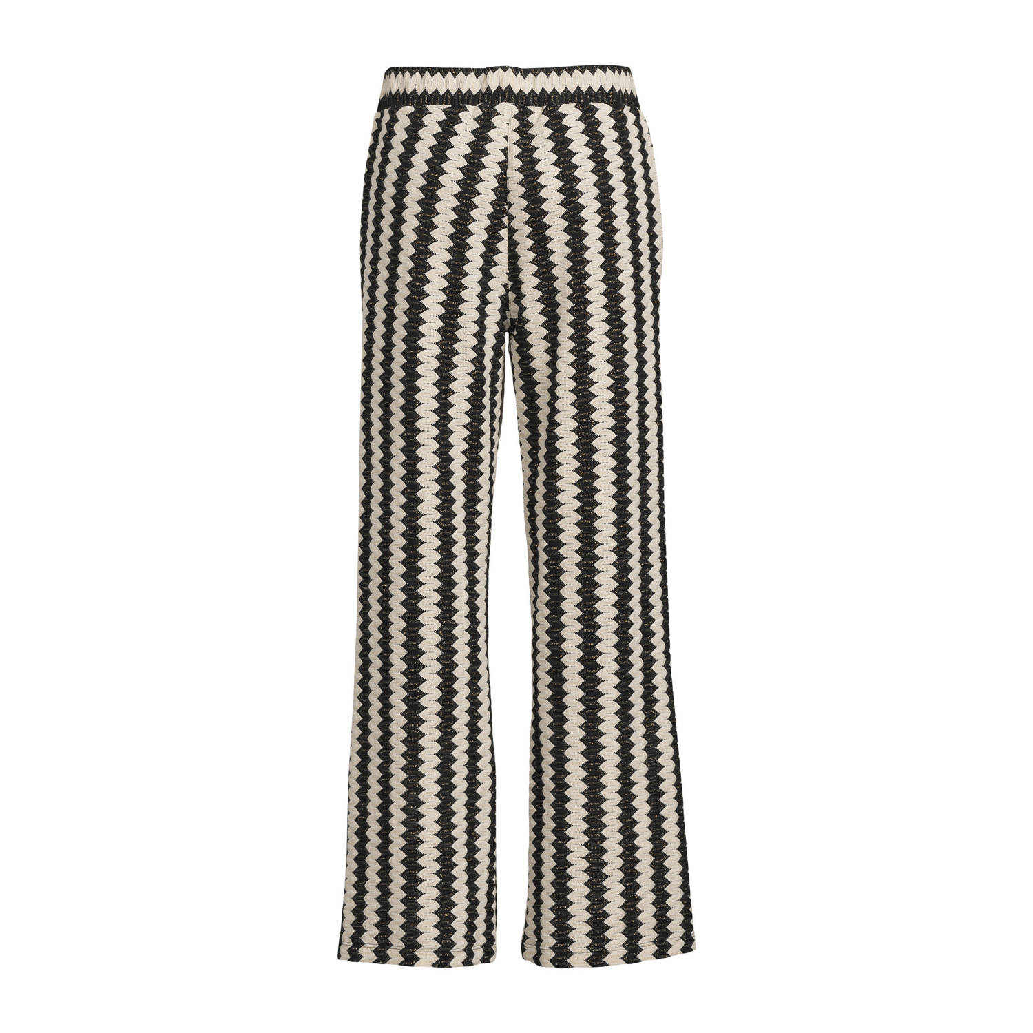 Summum straight regular waist casual broek donkerblauw fijn gebreid