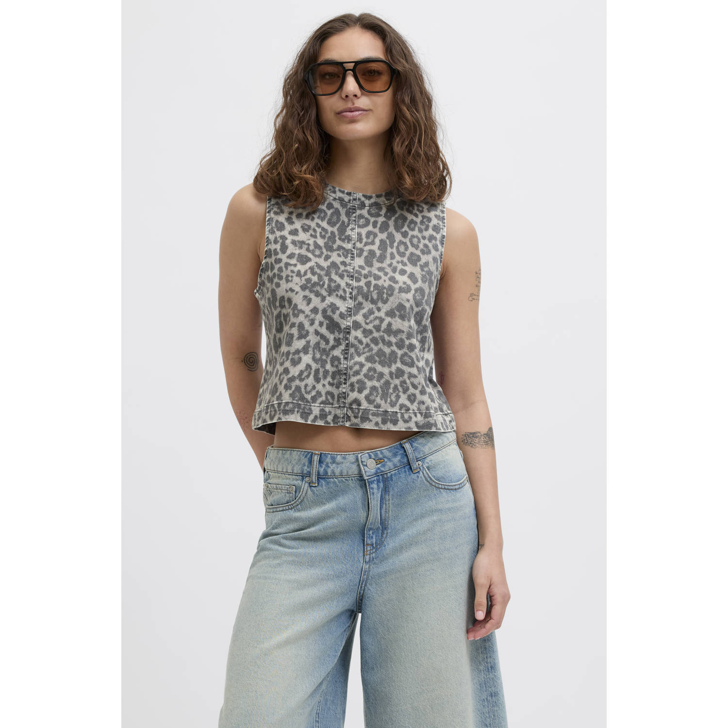 JJXX denim top grijs