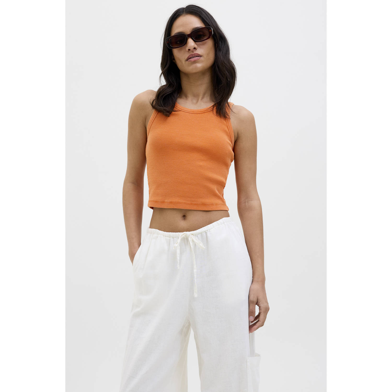 JJXX top oranje gebreid