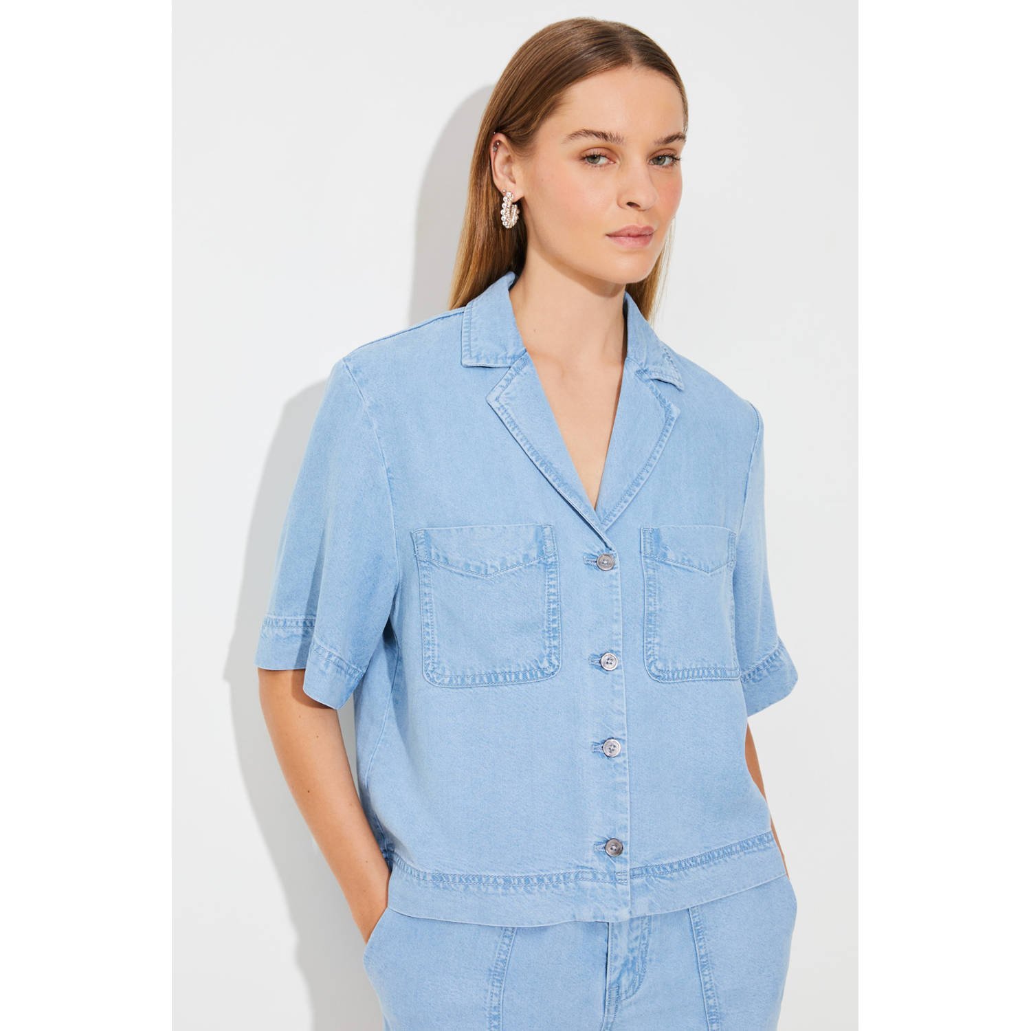 Suncoo blouse light blue denim