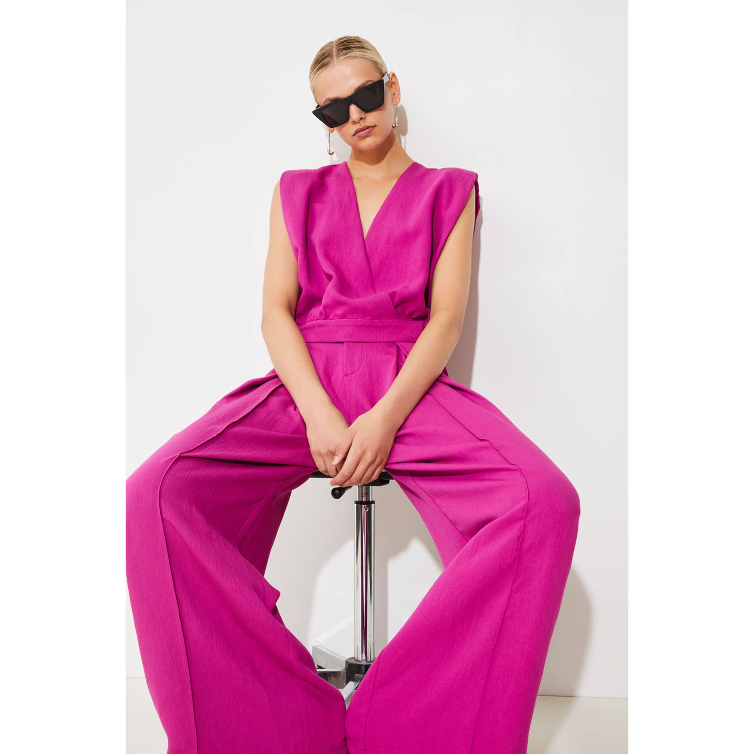 Suncoo wide leg broek fuchsia