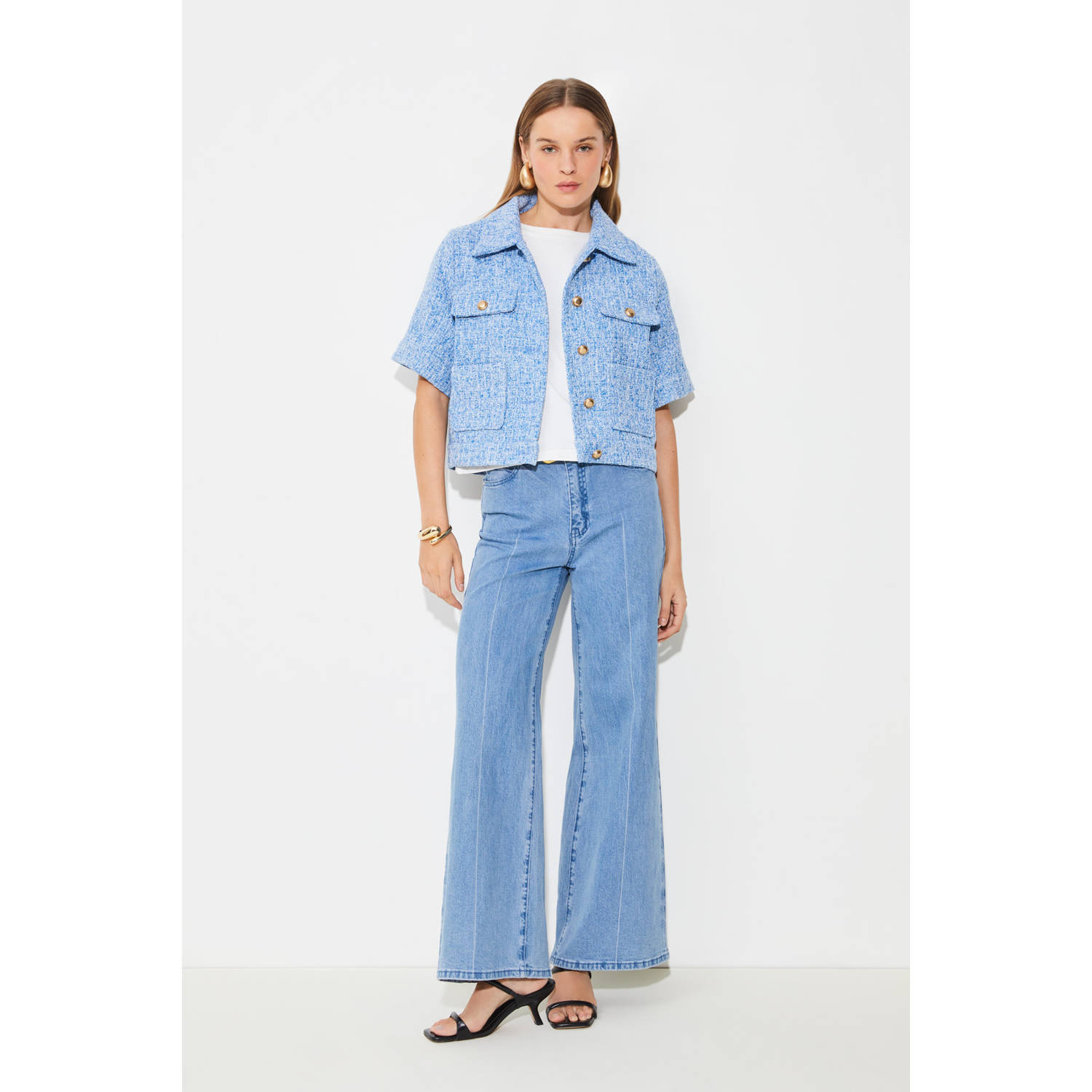 Suncoo tweed jasje blauw