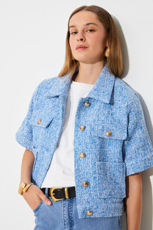 tweed jasje blauw