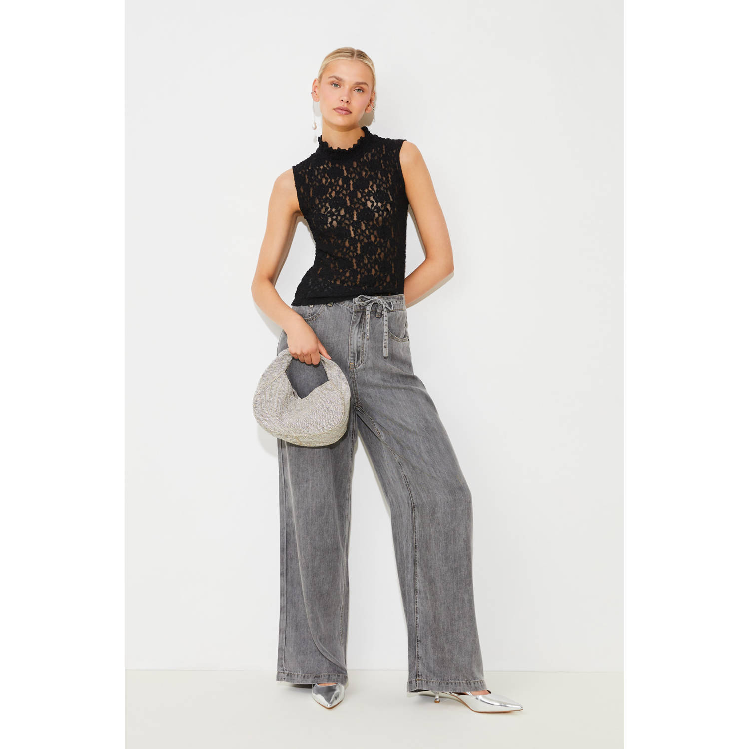 Suncoo wide leg jeans grey denim