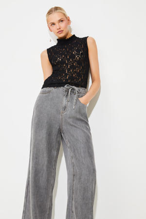 wide leg jeans grey denim
