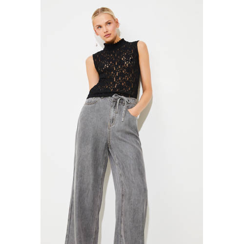 Suncoo wide leg jeans grey denim afbeelding