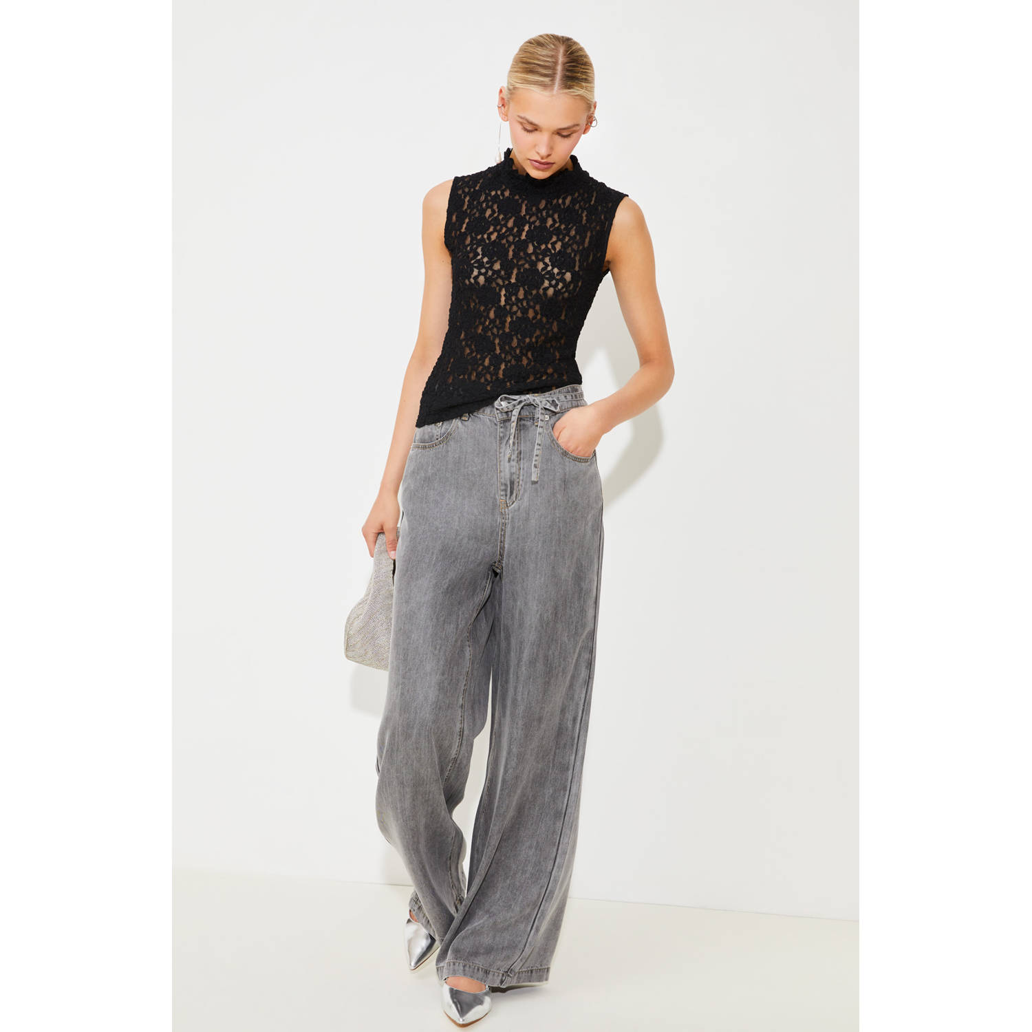 Suncoo wide leg jeans grey denim