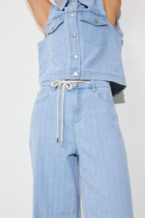 high waist wide leg jeans light blue denim