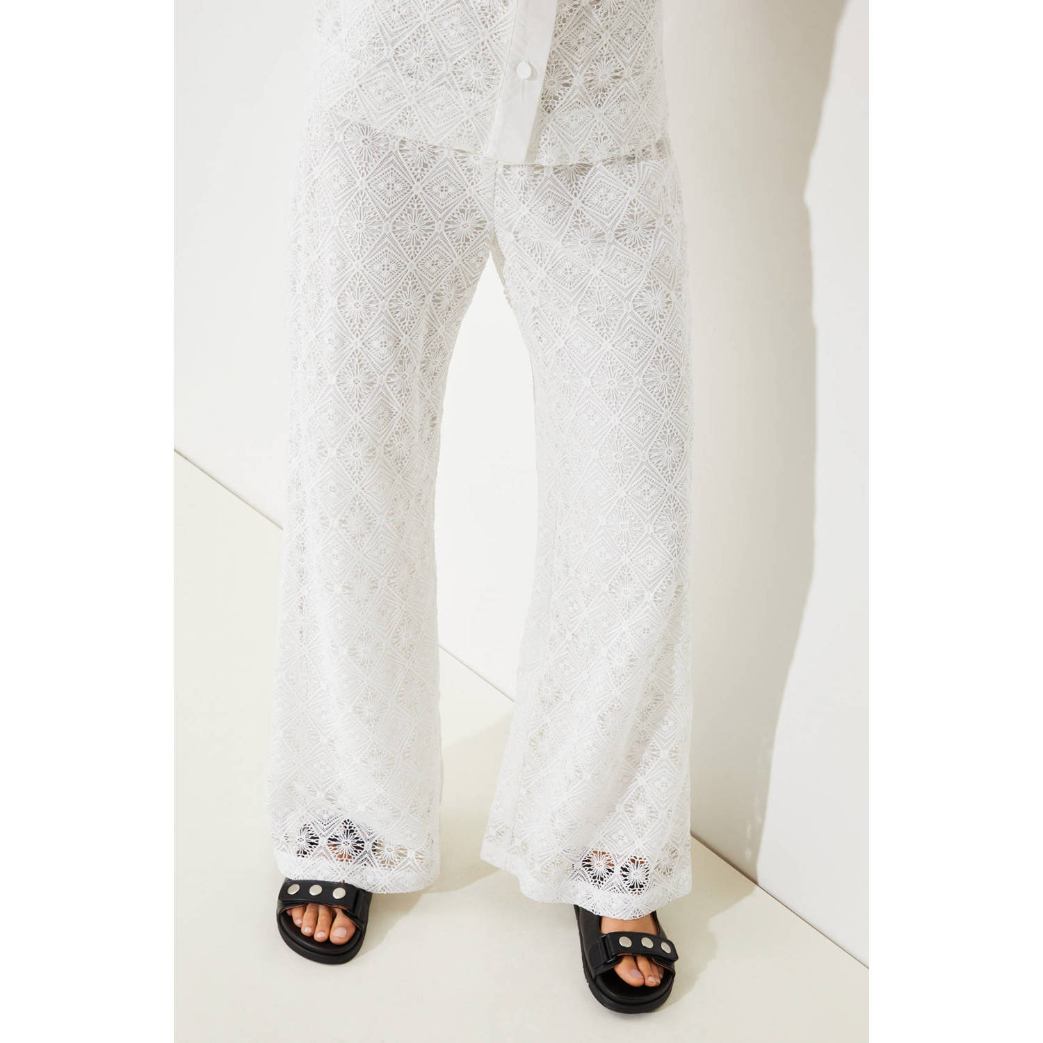 Suncoo kanten broek wit