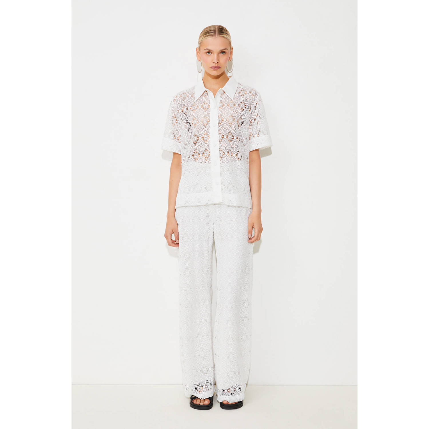 Suncoo kanten broek wit