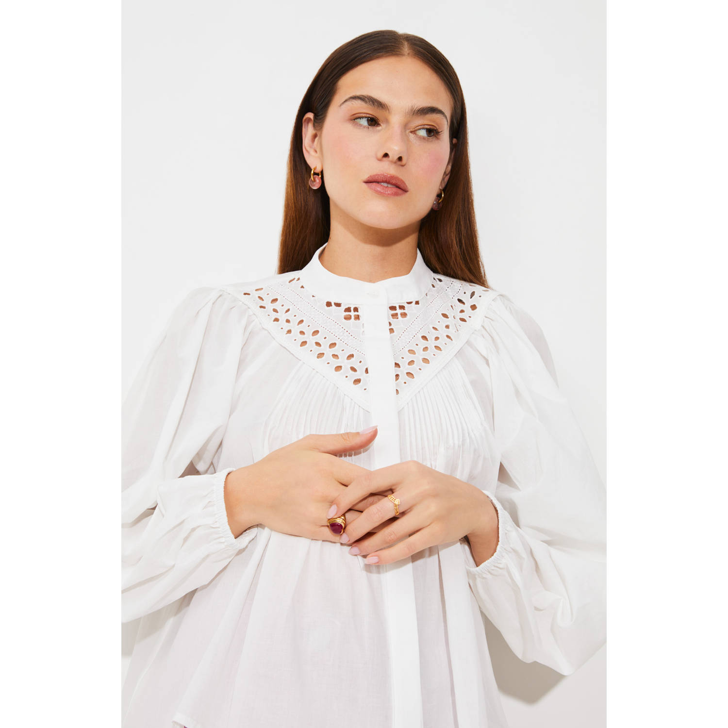 Suncoo blouse wit broderie
