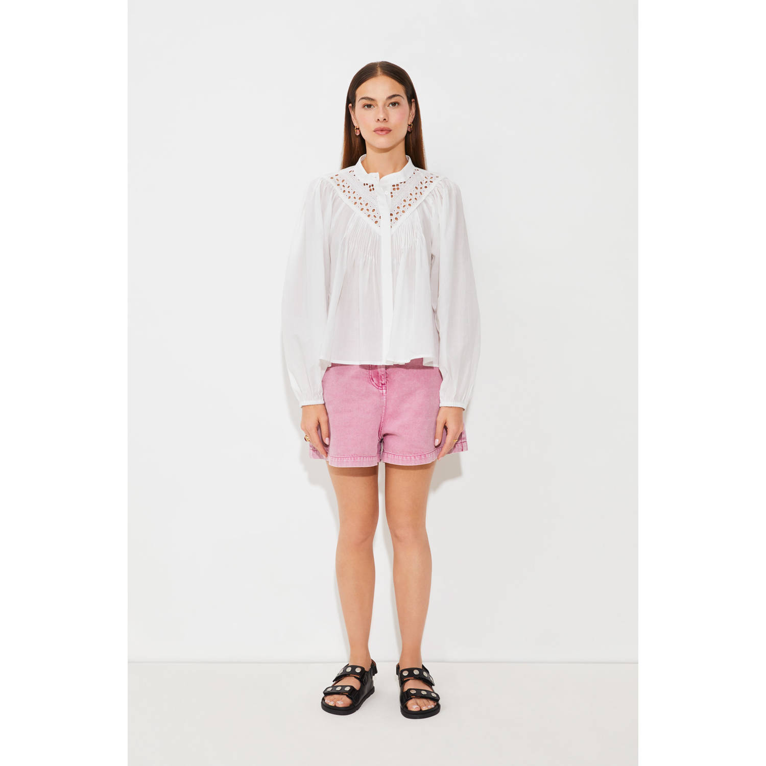 Suncoo blouse wit broderie