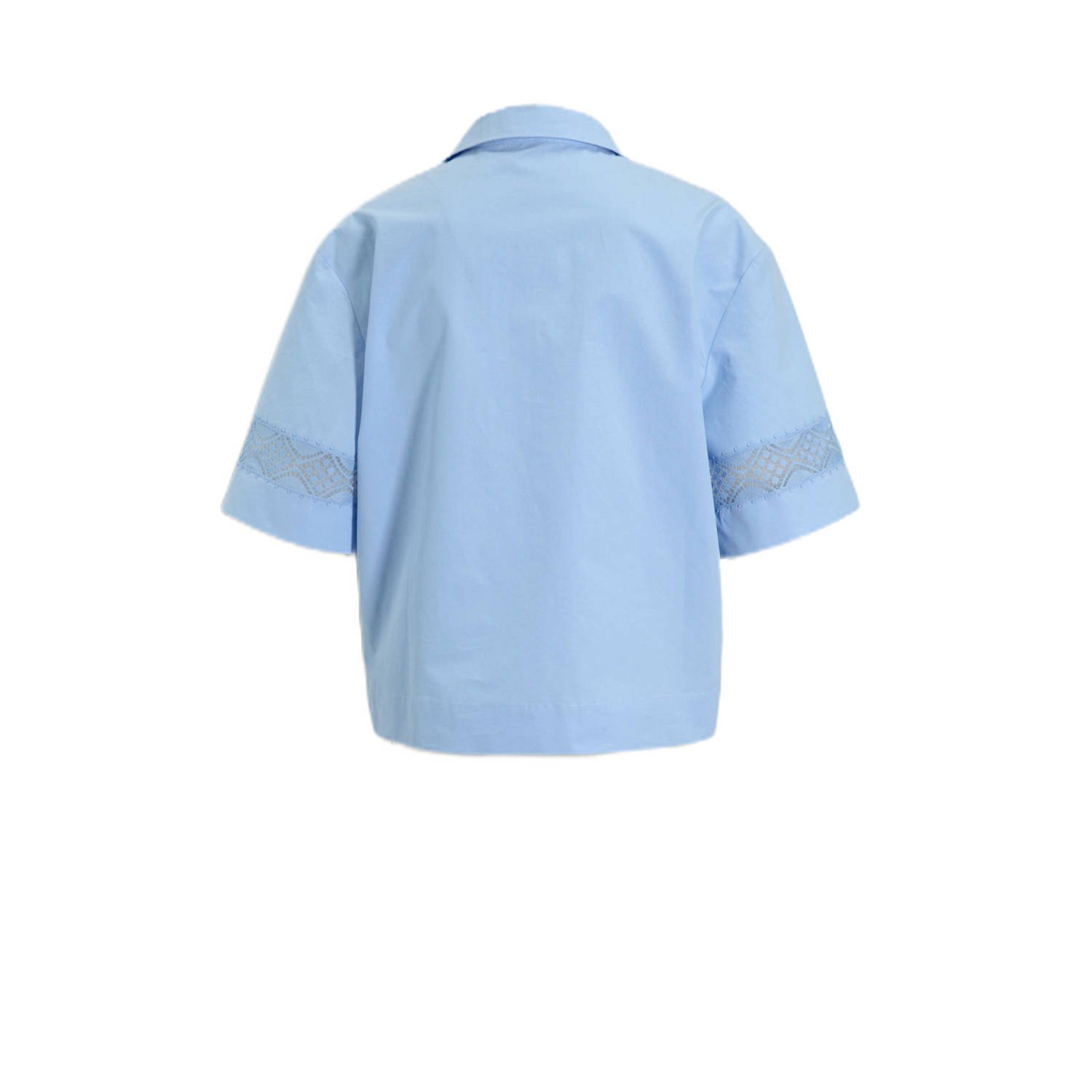 Suncoo blousetop blauw broderie