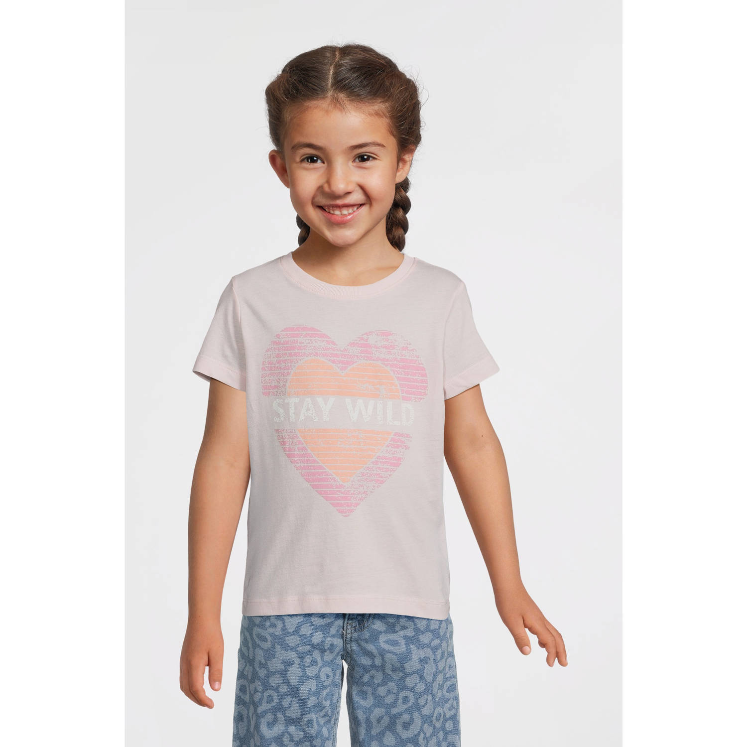 NAME IT KIDS T-shirt lichtroze