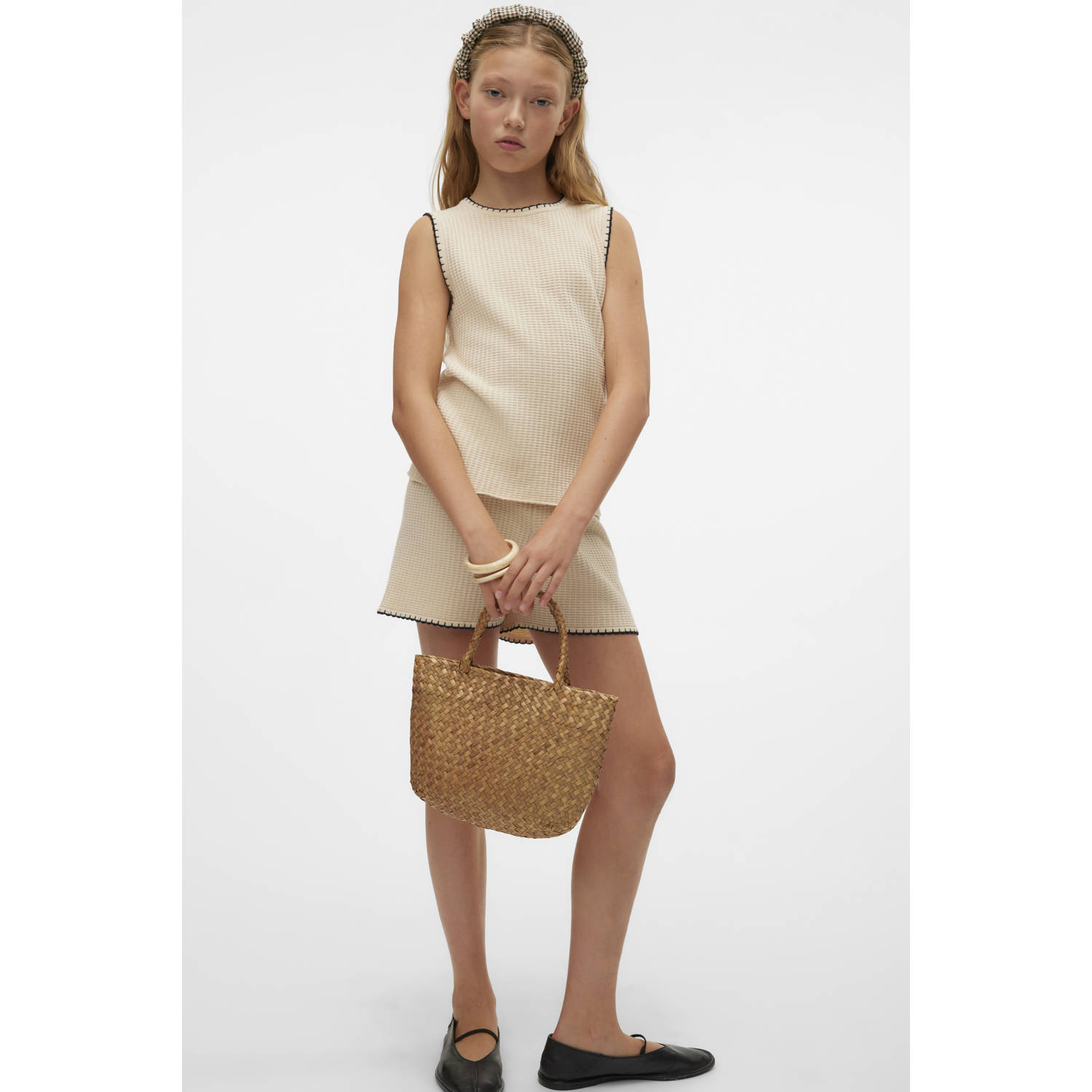 VERO MODA GIRL loose casual short ecru