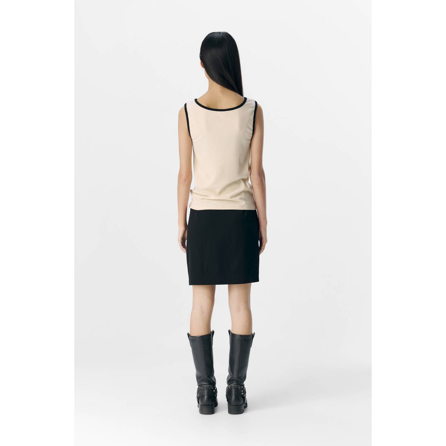 OBJECT top ecru rib gebreid
