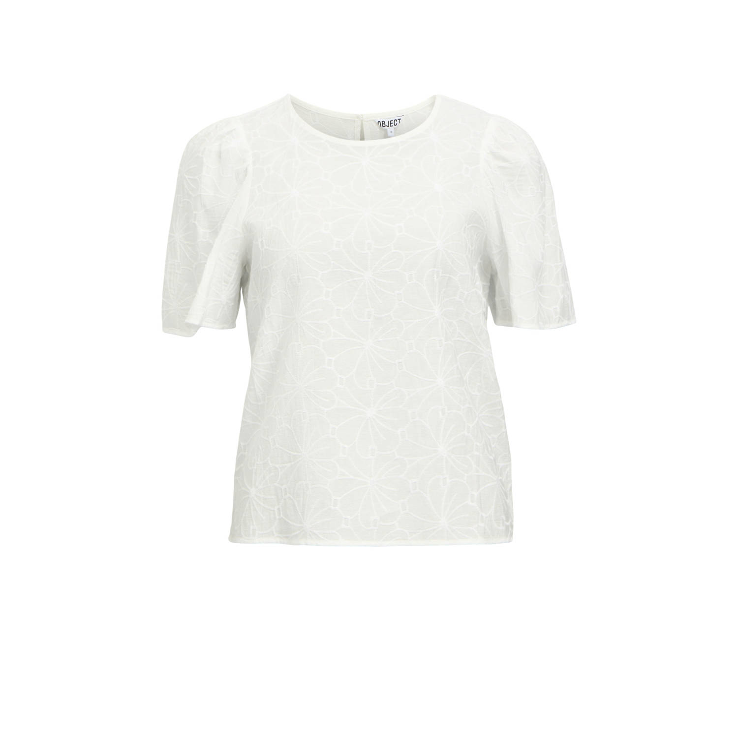 OBJECT Dames Tops & T-shirts Objilly S s Re O-neck Top 138 Wit