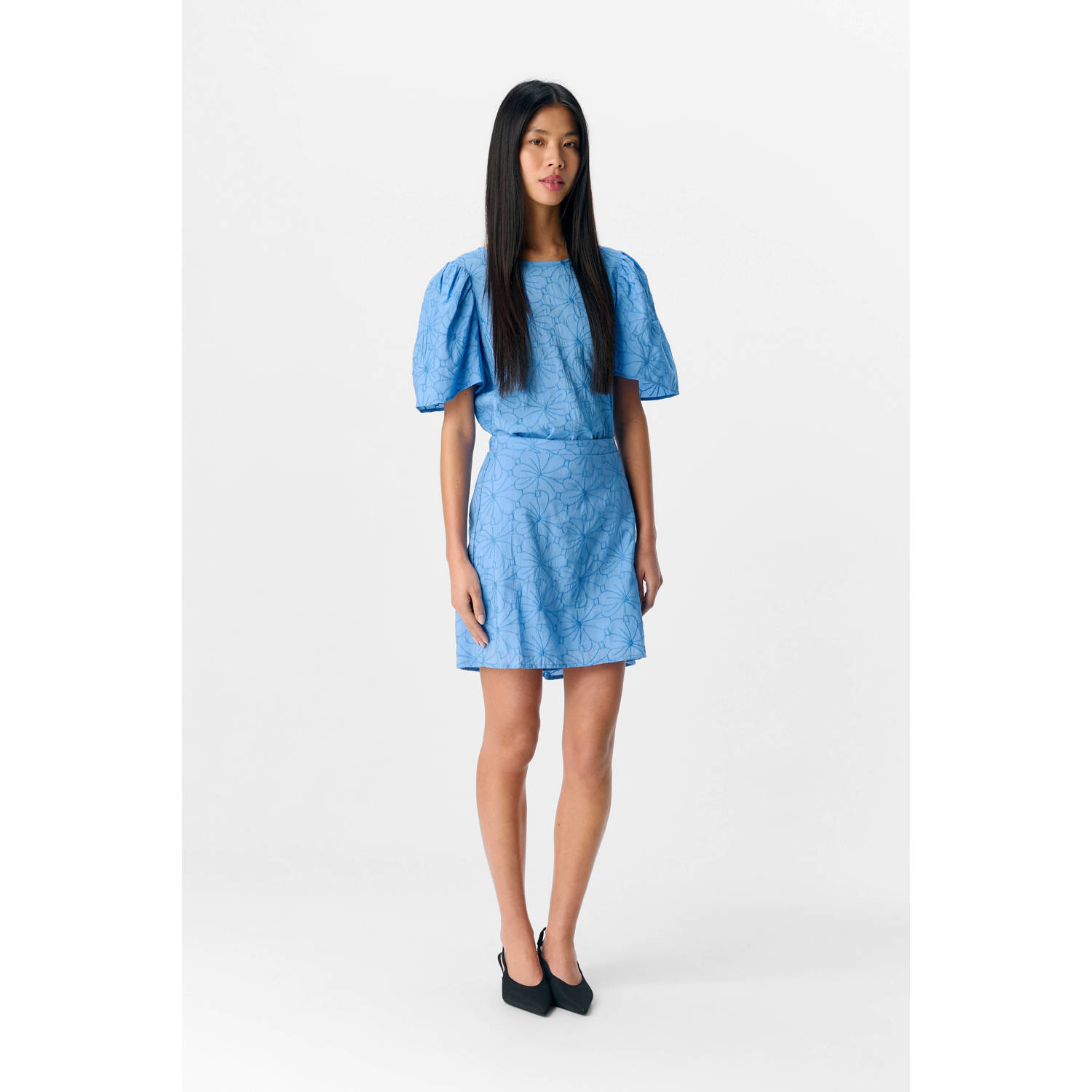 OBJECT A-lijn rok blauw