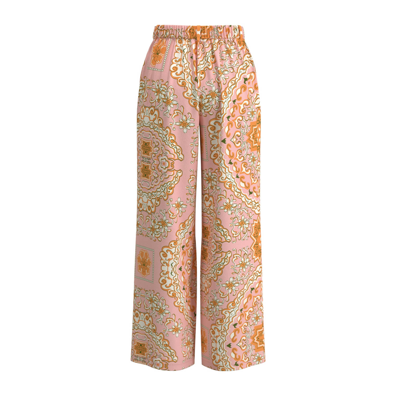 OBJECT wide leg regular waist casual broek roze