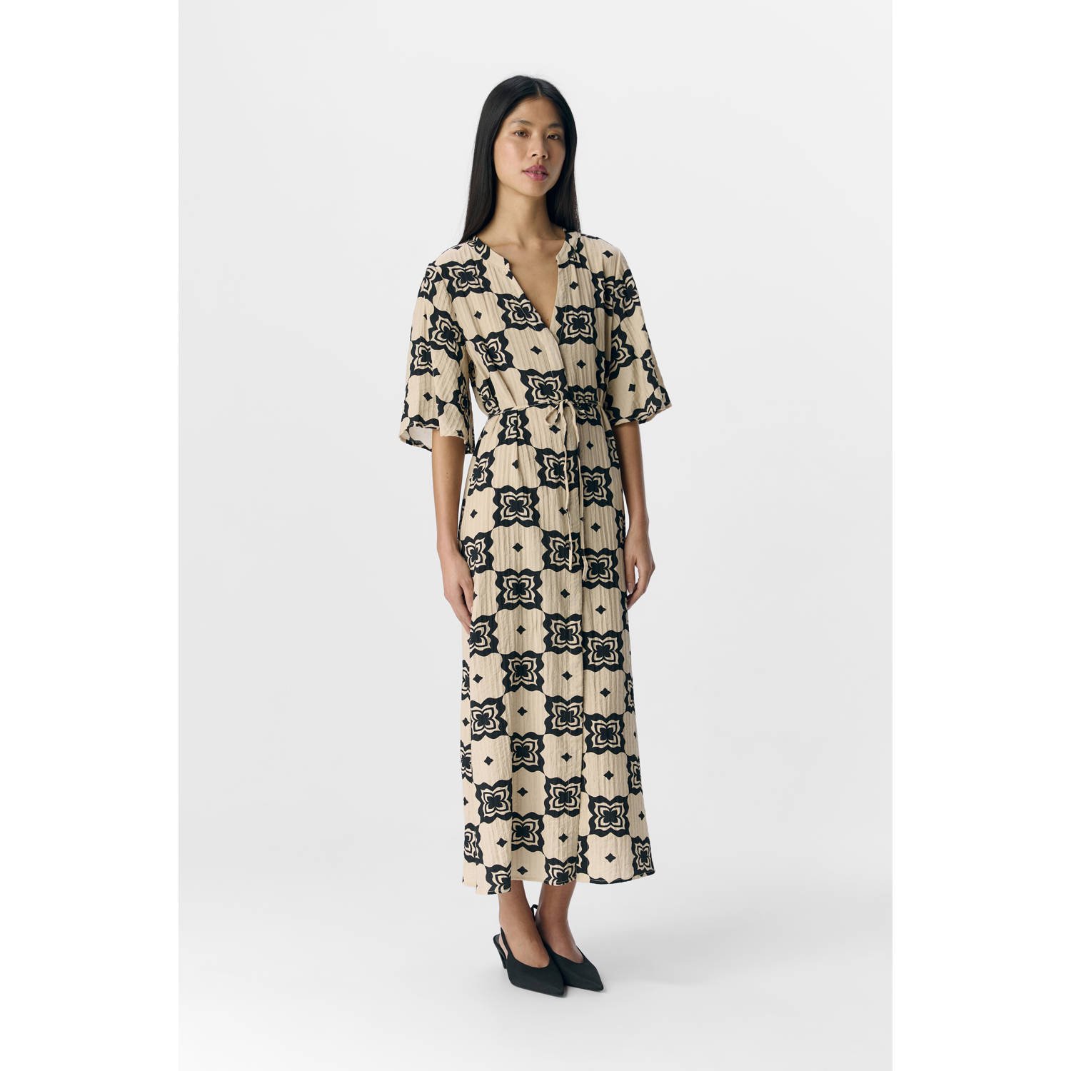 OBJECT Dames Jurken Objella Re 2 4 Midi Dress 138 Beige