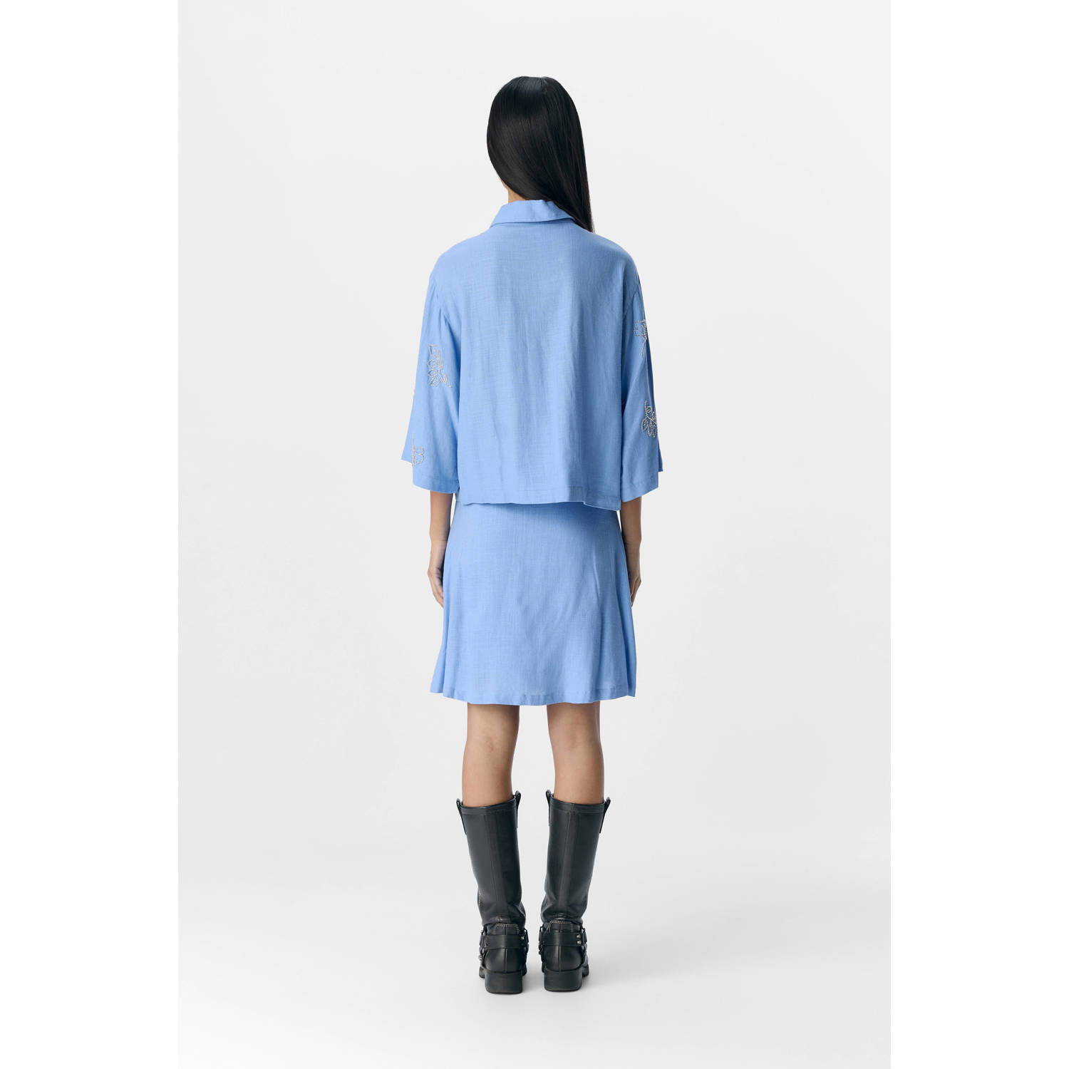 OBJECT linnen blouse blauw