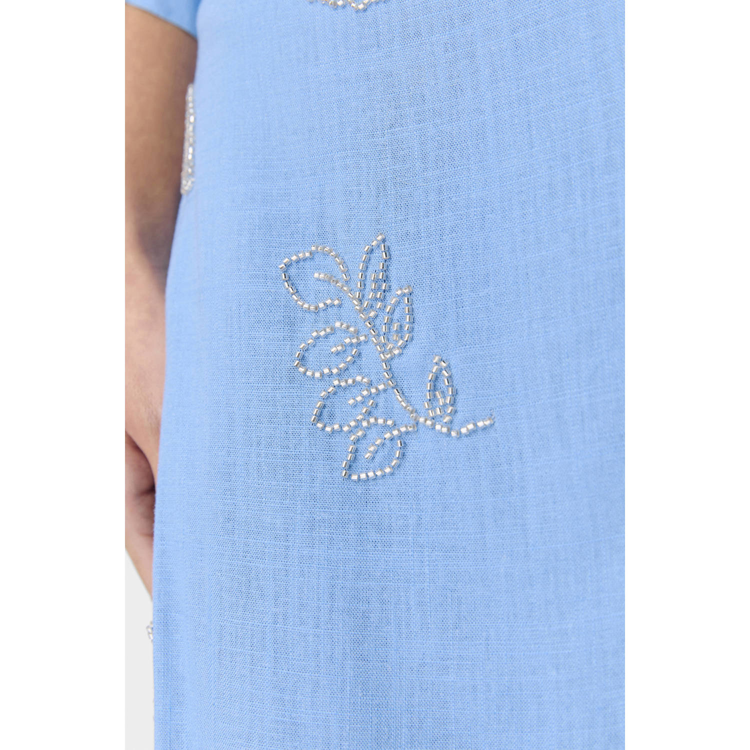 OBJECT linnen mini rok blauw