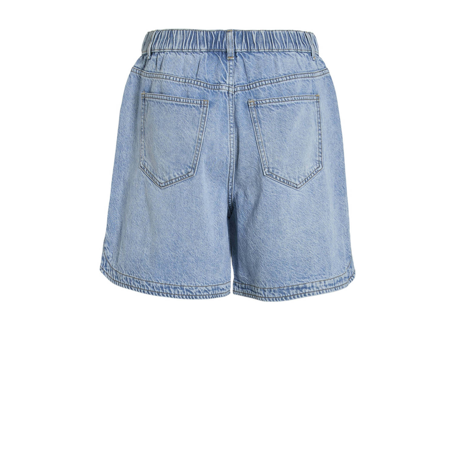 VILA denim regular high waist short donkergroen
