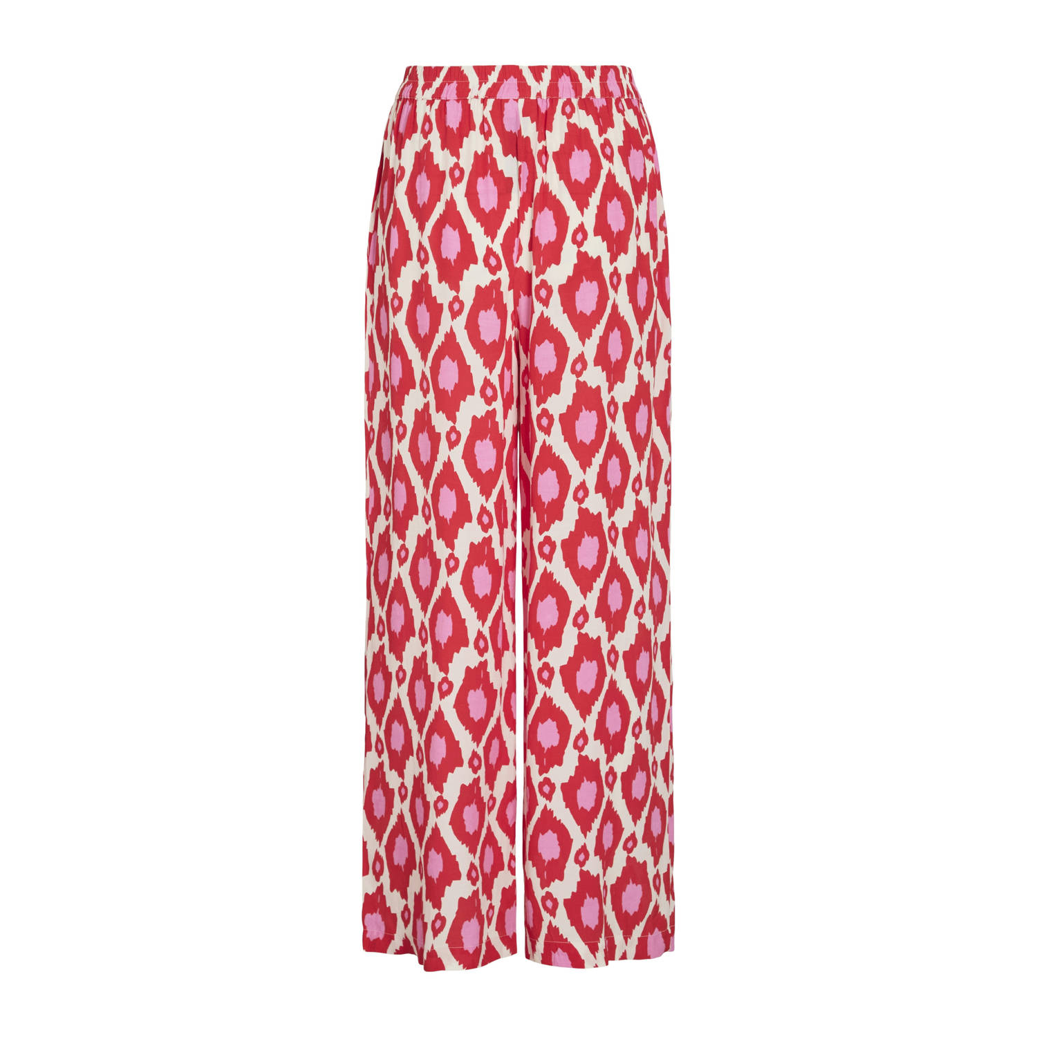 VILA wide leg high waist casual broek rood