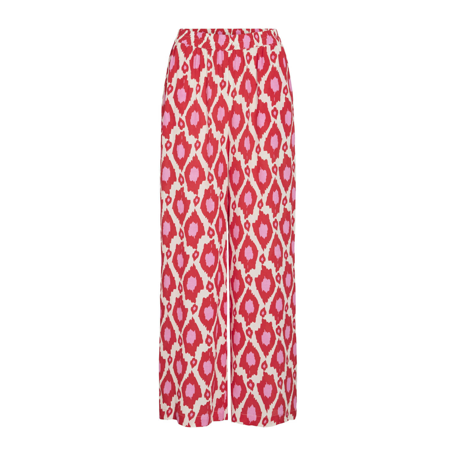 VILA wide leg high waist casual broek rood