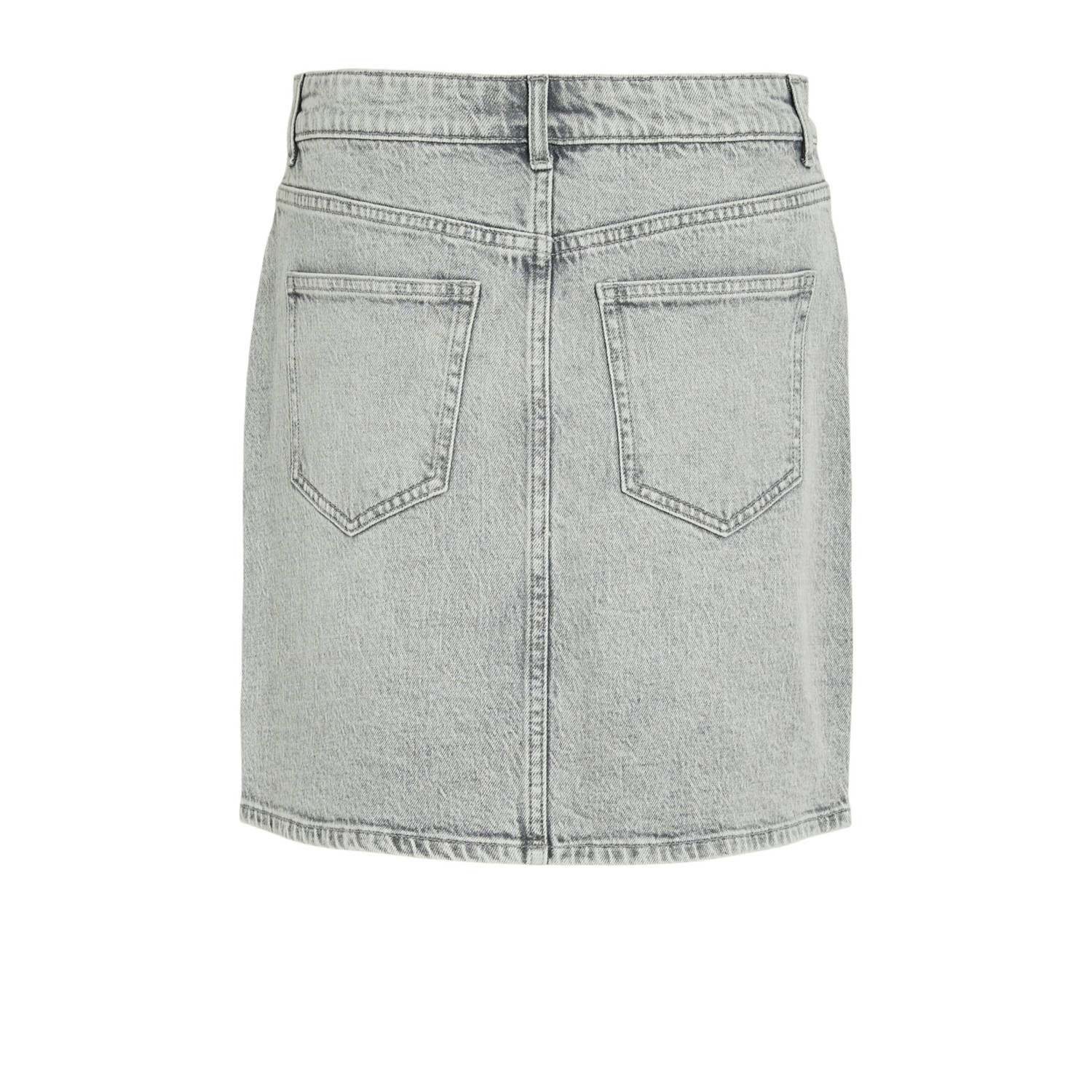 VILA denim spijkerrok lichtgrijs