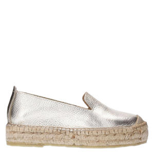 leren espadrilles goud