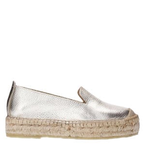 leren espadrilles goud