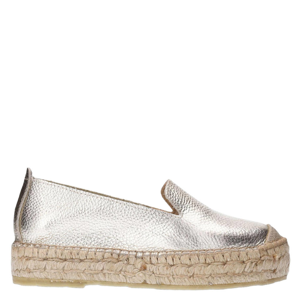 Gouden dames Sacha leren espadrilles