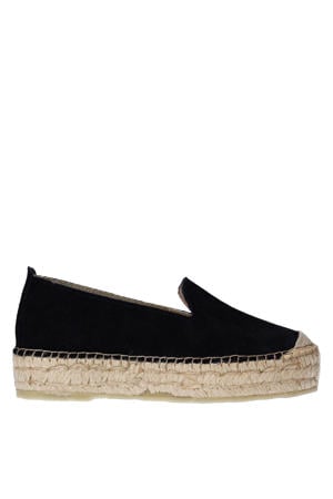 suède espadrilles zwart