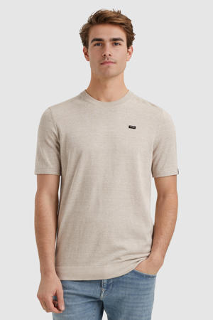 T-shirt gebreid beige