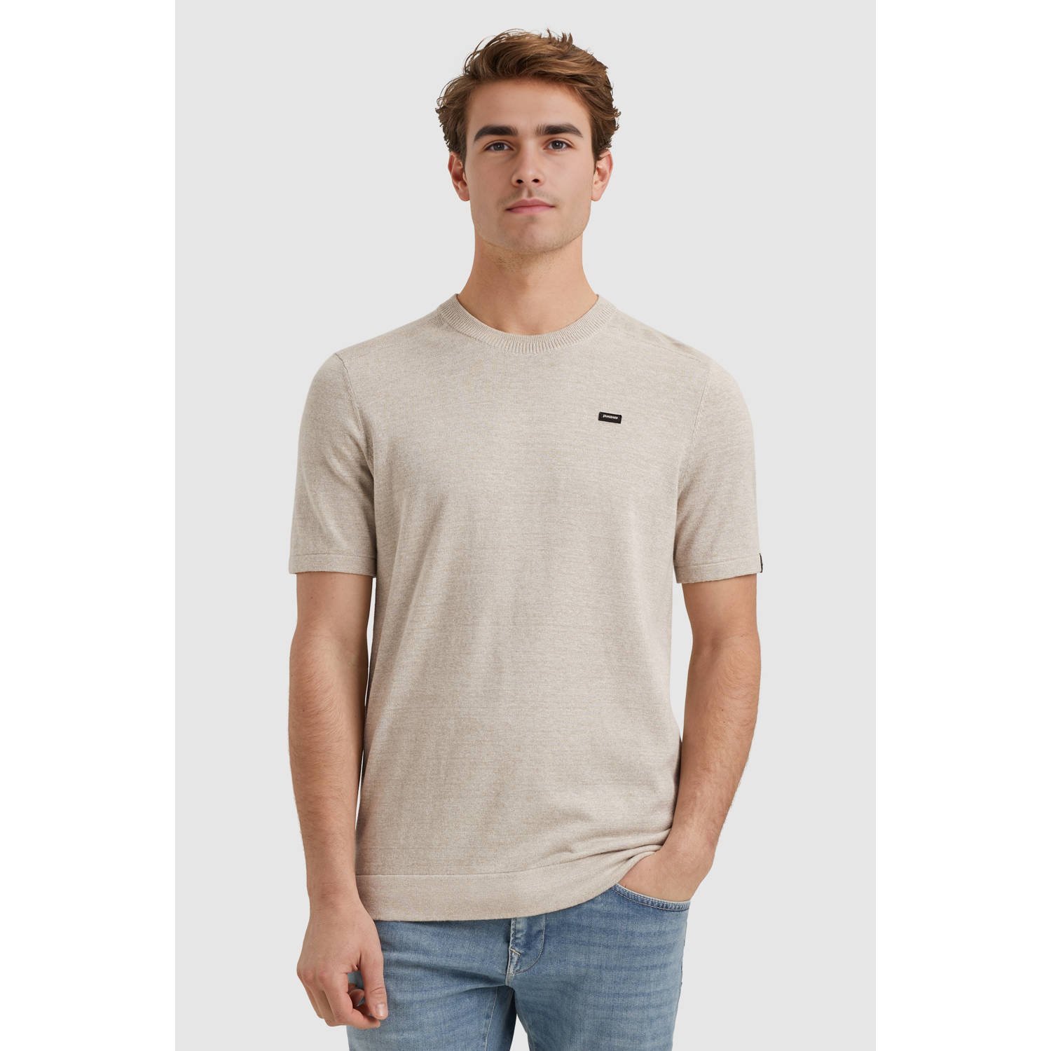Vanguard T-shirt gebreid beige