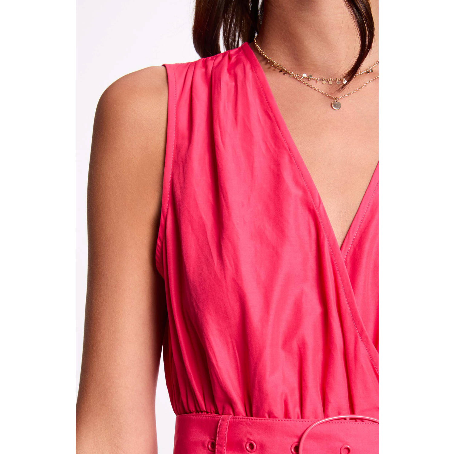 Morgan midi jurk fuchsia