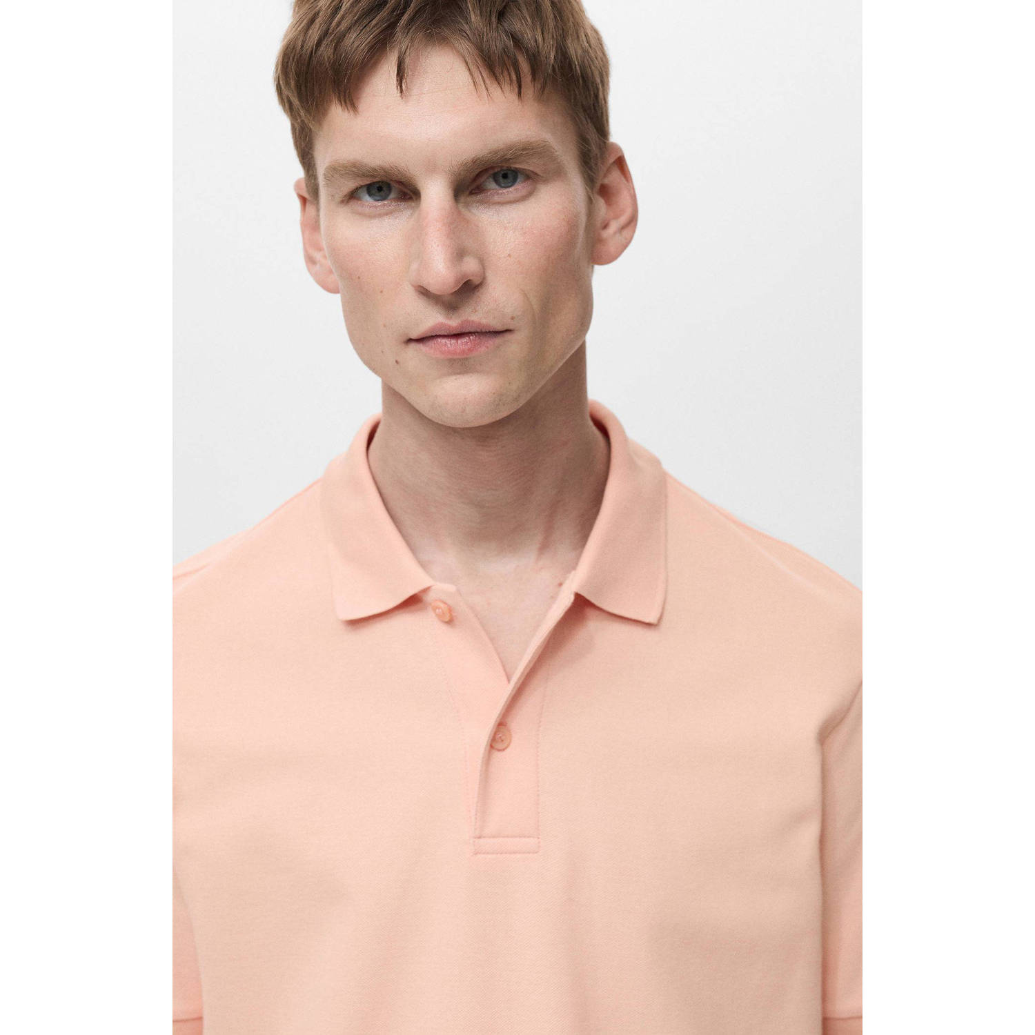 Mango Man regular polo zalm