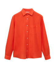 thumbnail: Mango Man linnen casual overhemd oranje