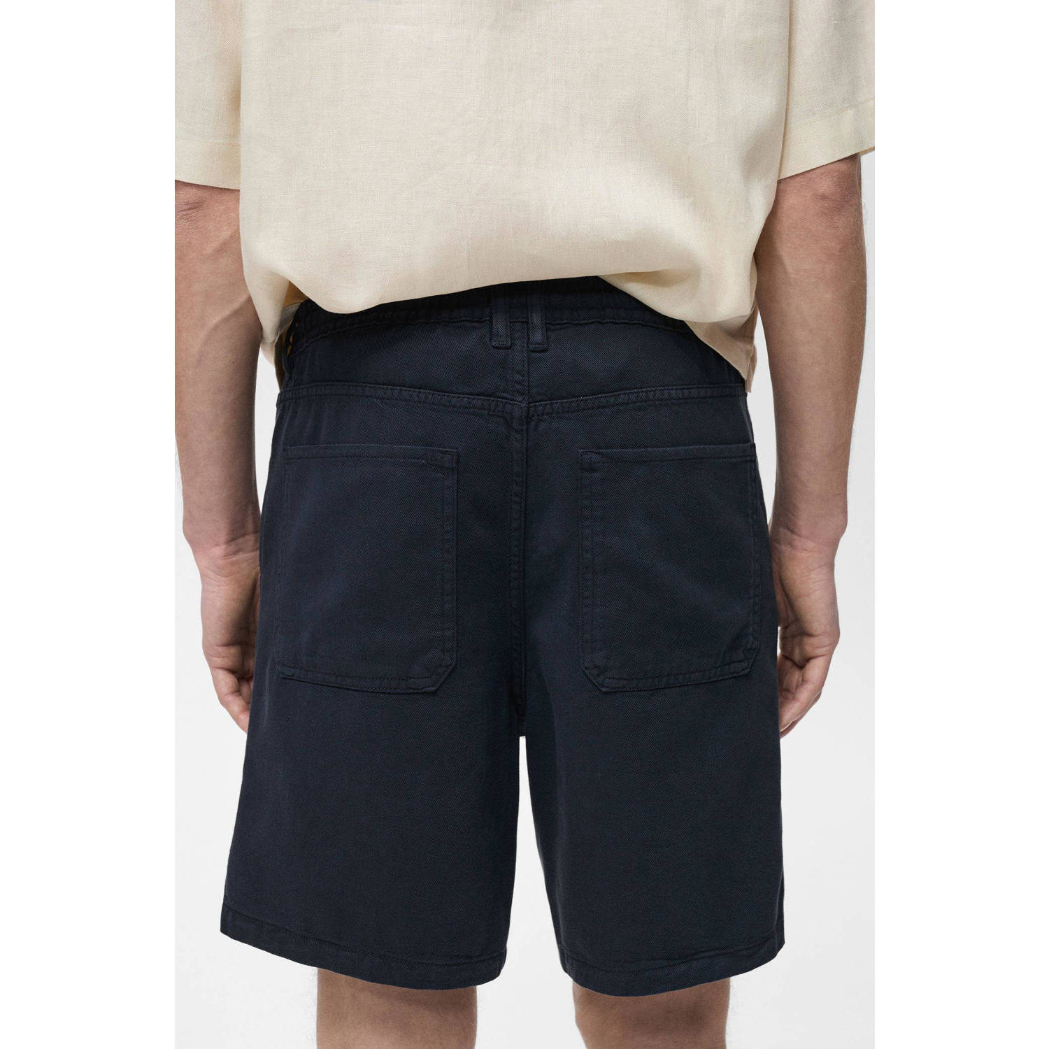 Mango Man regular casual short donkerblauw