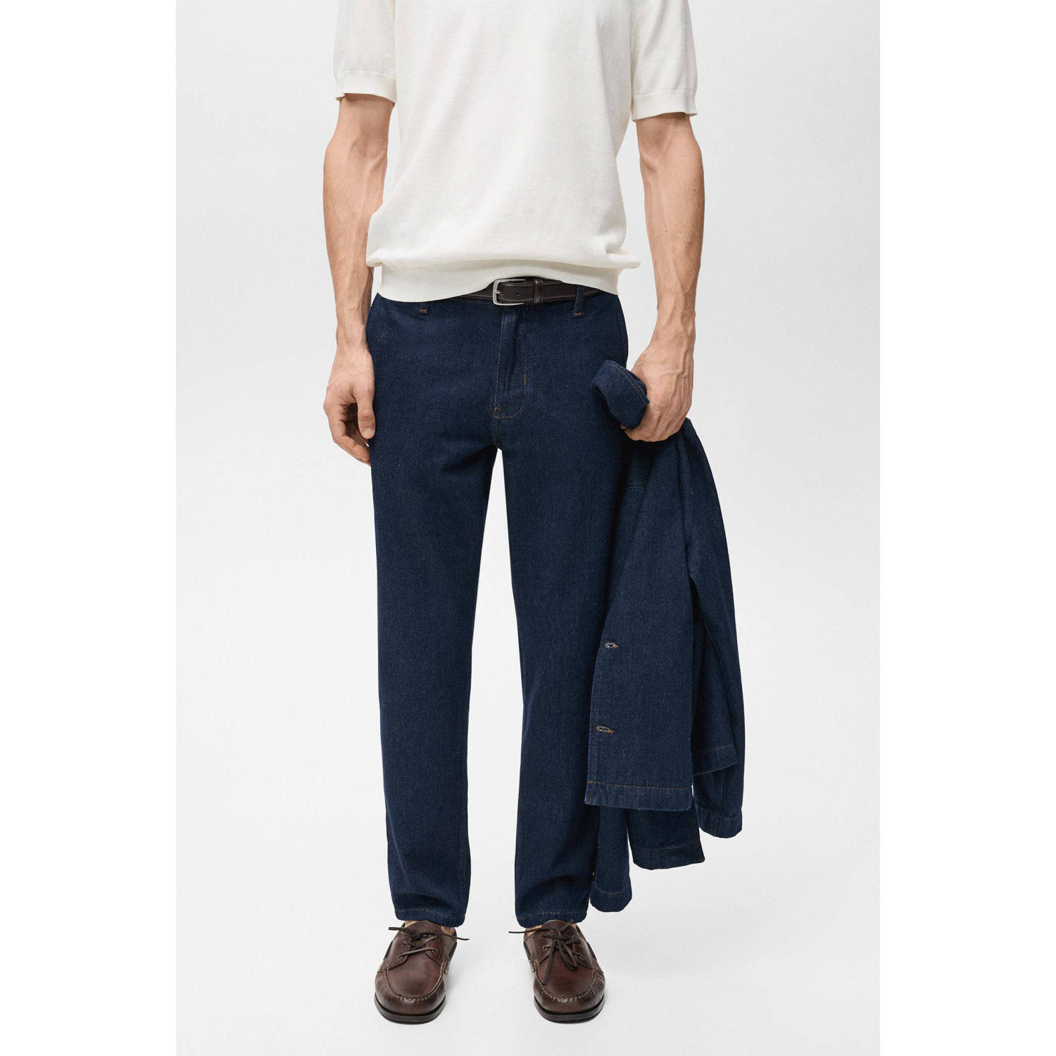 Mango Man regular fit jeans changeant blauw