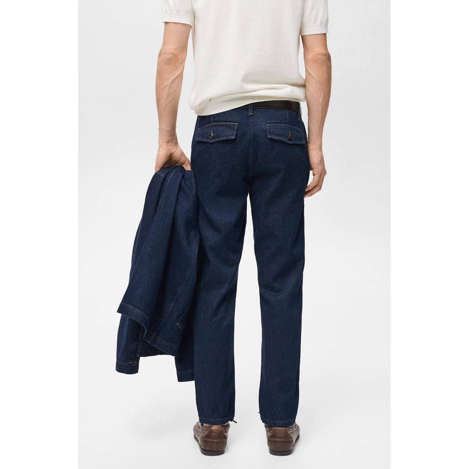Mango Man regular fit jeans changeant blauw