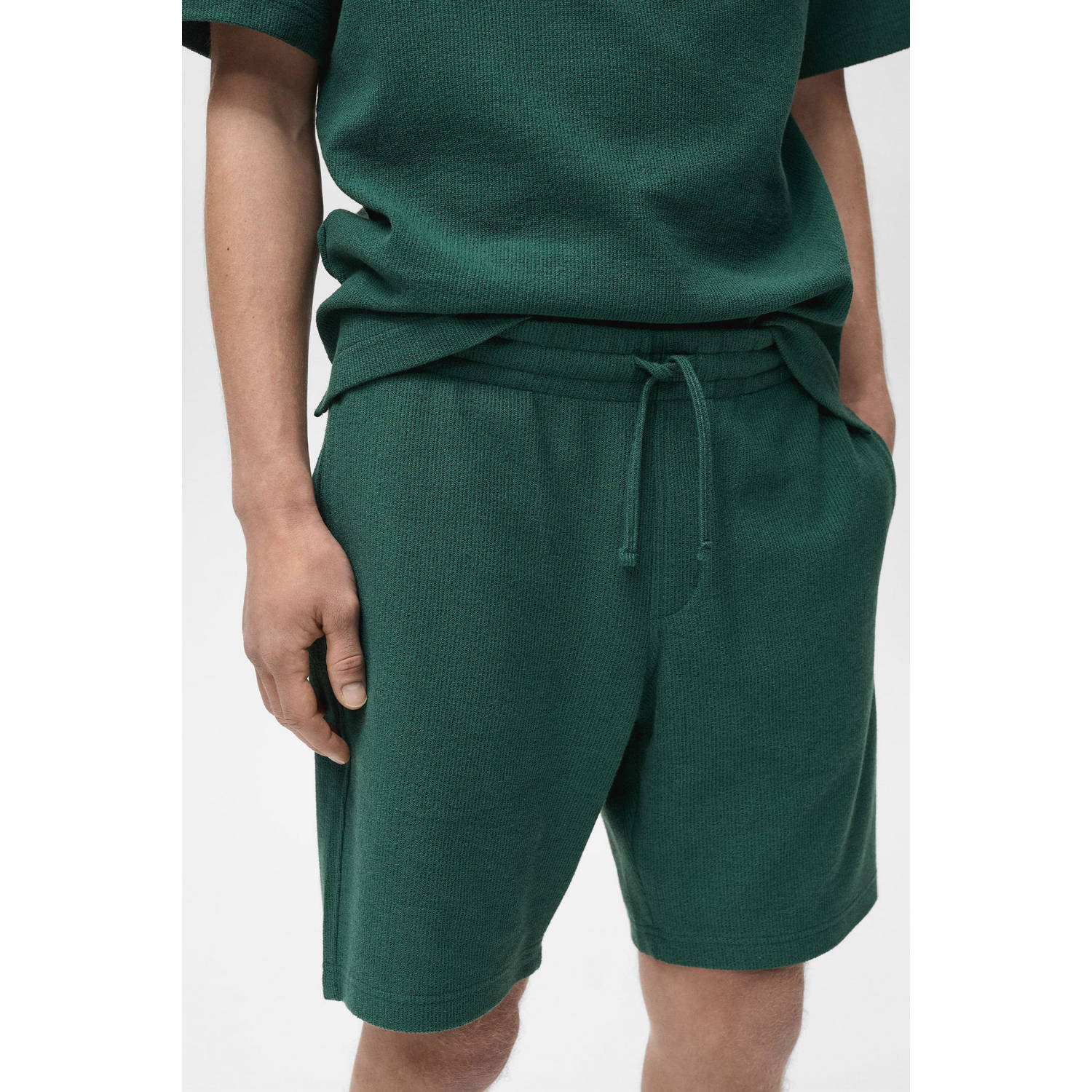Mango Man regular casual short groen
