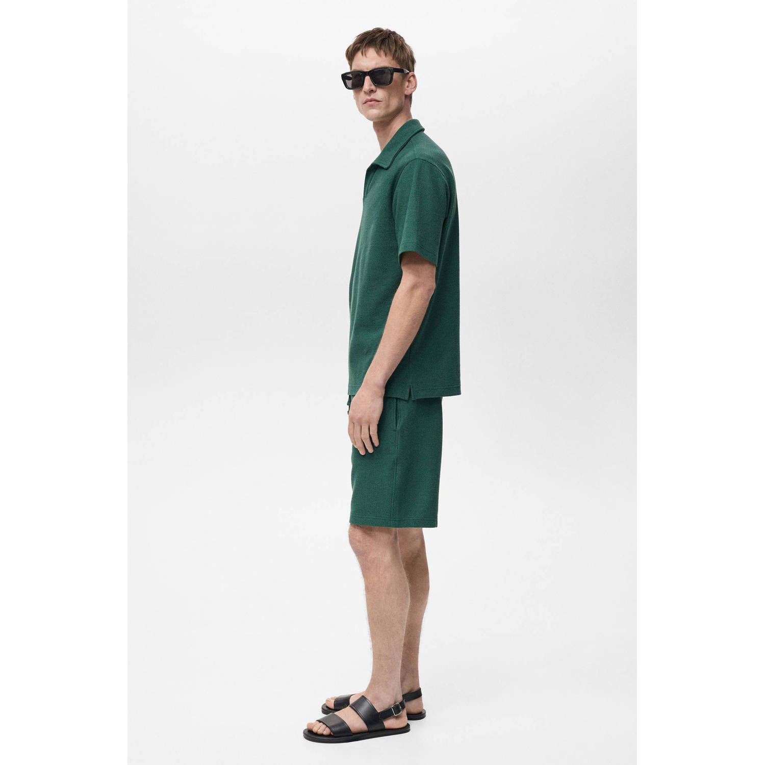 Mango Man regular casual short groen